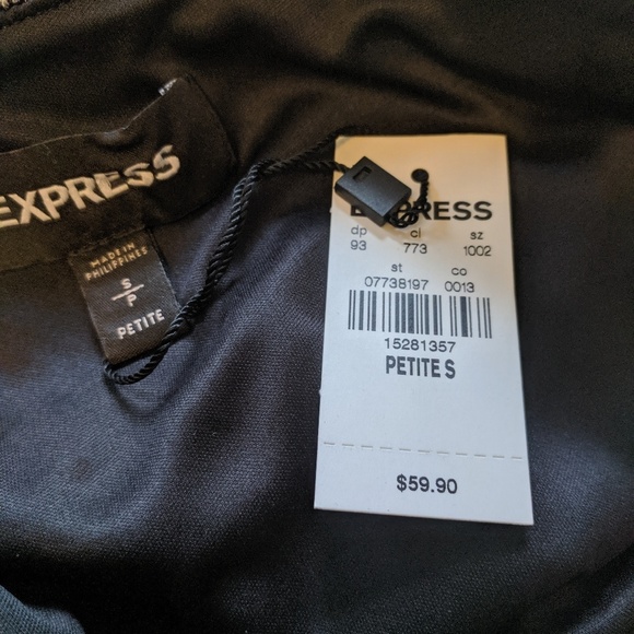 NWT black Express mini skirt stripe petite s - Picture 3 of 8